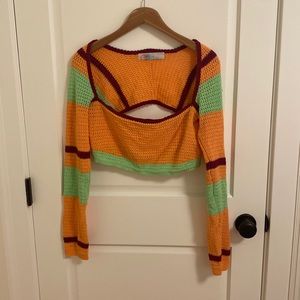 Free People Love Me  Long-Sleeve Fauxchet Stripe Top